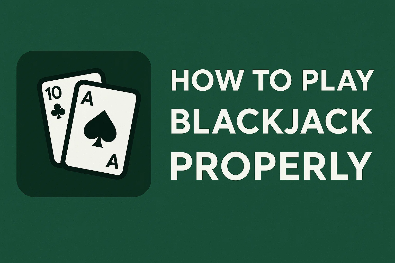 How to Play Blackjack Properly