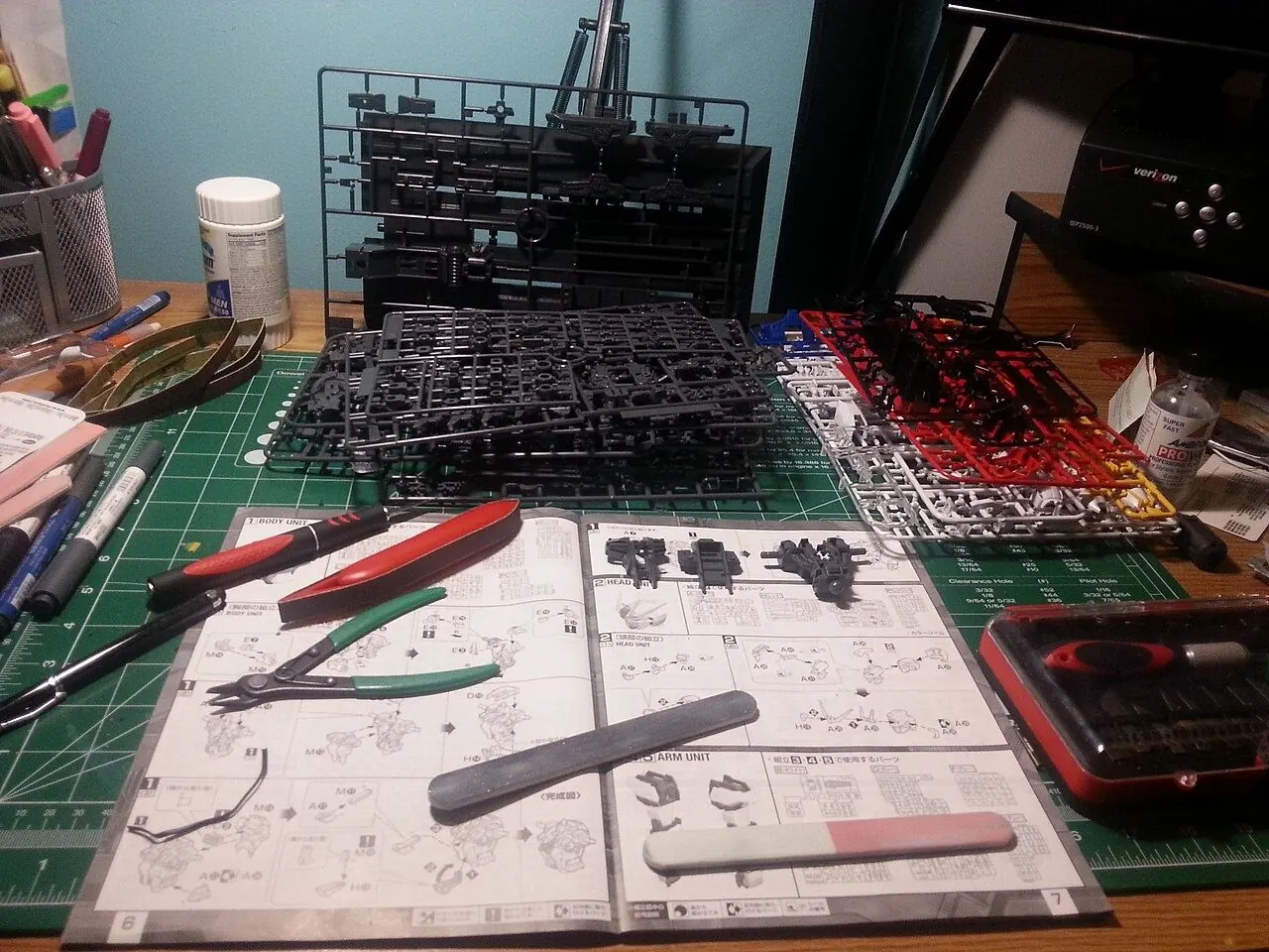 Gundam model kit part with dark panel lines